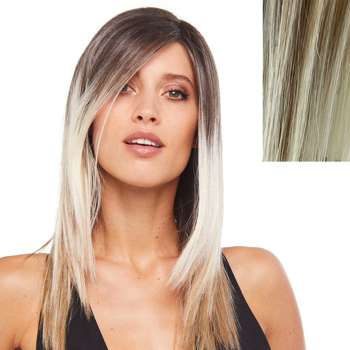 Gisela Mayer Parrucca di capelli sintetici Rosi Balayage biondo platino Balayage biondo platino