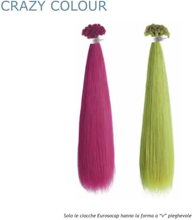 EUROSOCAP Ciocche Cheratina Crazy Colour Capelli Veri   40/45 Cm(Conf.10 Pz)