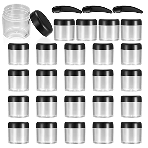 HAOCHEN Set van 20 Lege Crème Potten, 40 ml Transparante Kleine Plastic Containers voor Cosmetische Potten, Lippenbalsem Containers, met 3 Mini Spatels