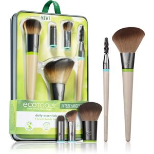 EcoTools Interchangeables™ Daily Essentials makeup brush set with a pouch 5 pc