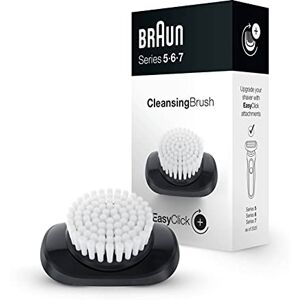 Braun EasyClick Cleansing Brush Attachment For New Generation Series 5, 6 and 7 Electric Shaver, Cleans, Exfoliates and Refines Your Skin, White