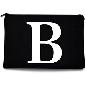 Finding Case 26 Letter Printed Zip Canvas Pouch Makeup Bag Make Up Bag, Cosmetic Travel Bag,Toiletry Bag,Organizer Bags,Toiletry Bags, Bride Bridesmaid Bag,Pencil Bag,Wash Bag,Coin Purse (White B)