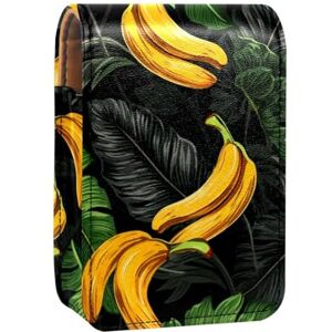 Zk7mf0p18b Lipstick Case,Portable Makeup Bag Cosmetic Pouch,Lipstick Holder Makeup Organizer,Banana Black Background