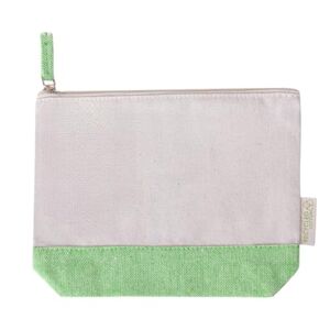 Bluecholon Toiletry Bag 100% Recycled Cotton Women's Cosmetic Bag with Zip Closure and Handle to Match Base Cosmetic Bag Travel Makeup Bag 23 x 18 x 8 cm, green, Toiletry Bag