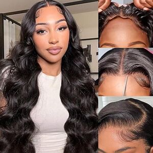 BELE Wear and Go Guleless Wig Human Hair 5x5 HD Transparent Lace Front Wigs 180% Density Brazilian Body Wave Closure Lace Wigs Pre Cut for Women 28"