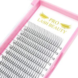 PRO LASHBEAUTY Pre Made Fan Eyelash Extensions 3D-C-0.10-12mm Short Stem Premade Fans Eyelash Extension Pre Fanned Russian Volume Lashes 0.07 0.10 Lash Extensions (3D-C-0.10-12)