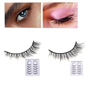 CNZON False Eyelashes Cat Eye Lashes Natural Look Wispy Lashes 2 Pack 3D 12 Pairs Short Lashes- Soft Reusable Eyelashes Fluffy Eyelashes for Women Daily Use