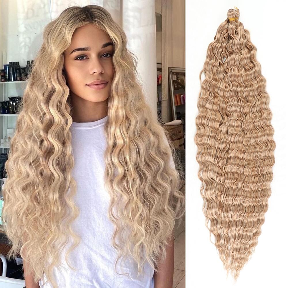 RF Curly Hair Extensions Crochet Hair Deep Wave Hair Bundles 30inch 120g 3bundles/Lot