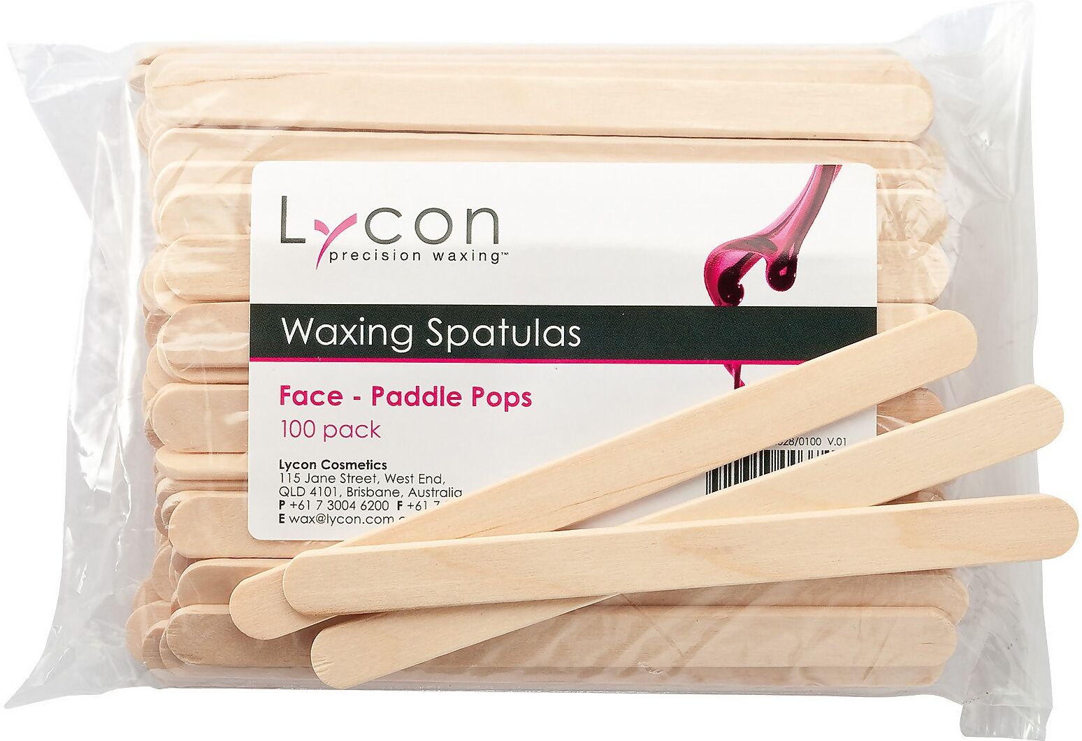 Lycon Waxing Spatulas Face Paddle Pops 100 Pack