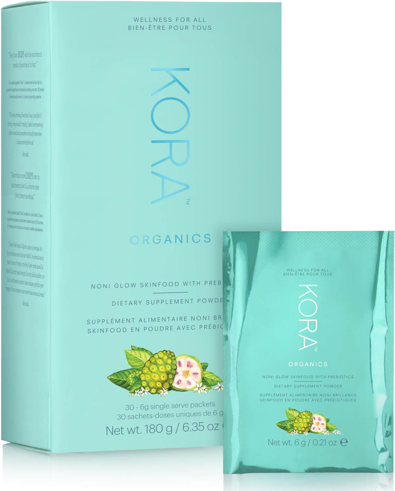 Kora Organics Noni Glow Skin Food with Prebiotics (30 Day Pack)