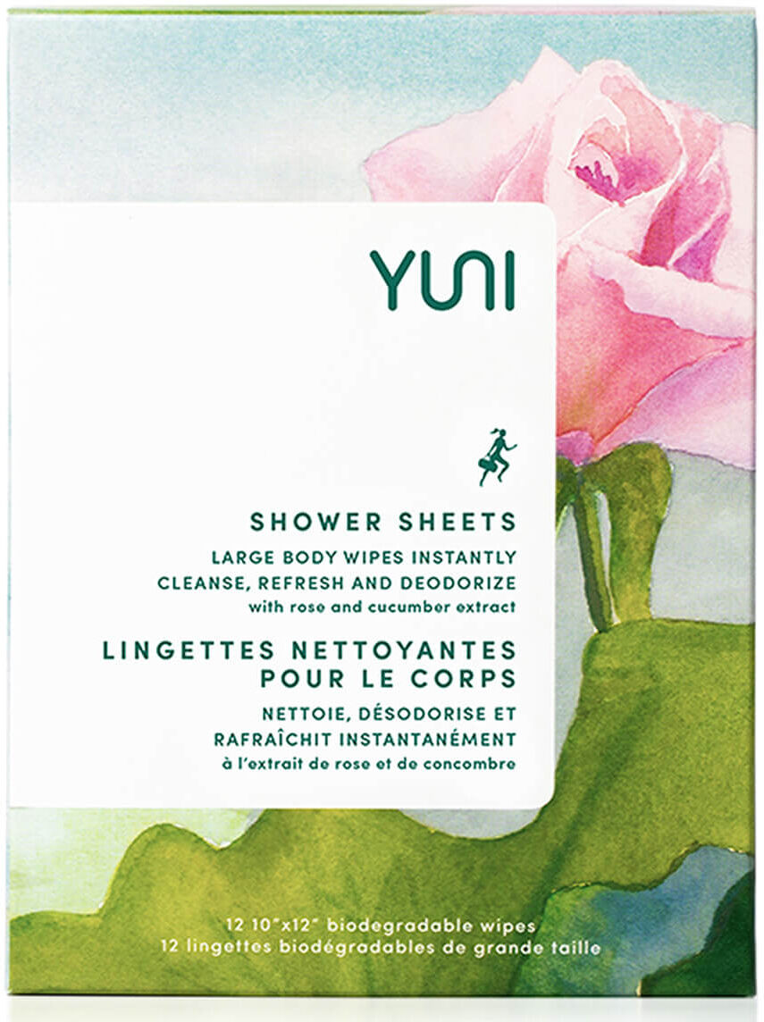 Yuni Beauty Shower Sheets with Rose and Cucumber Extract (12 Wipes)