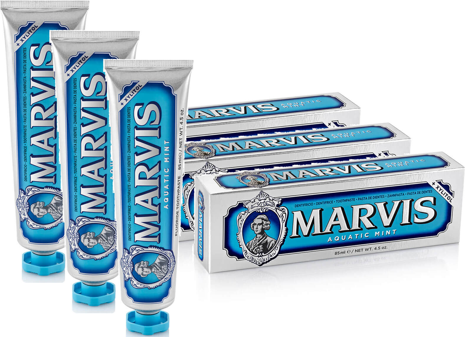 Marvis Aquatic Mint Toothpaste Trio