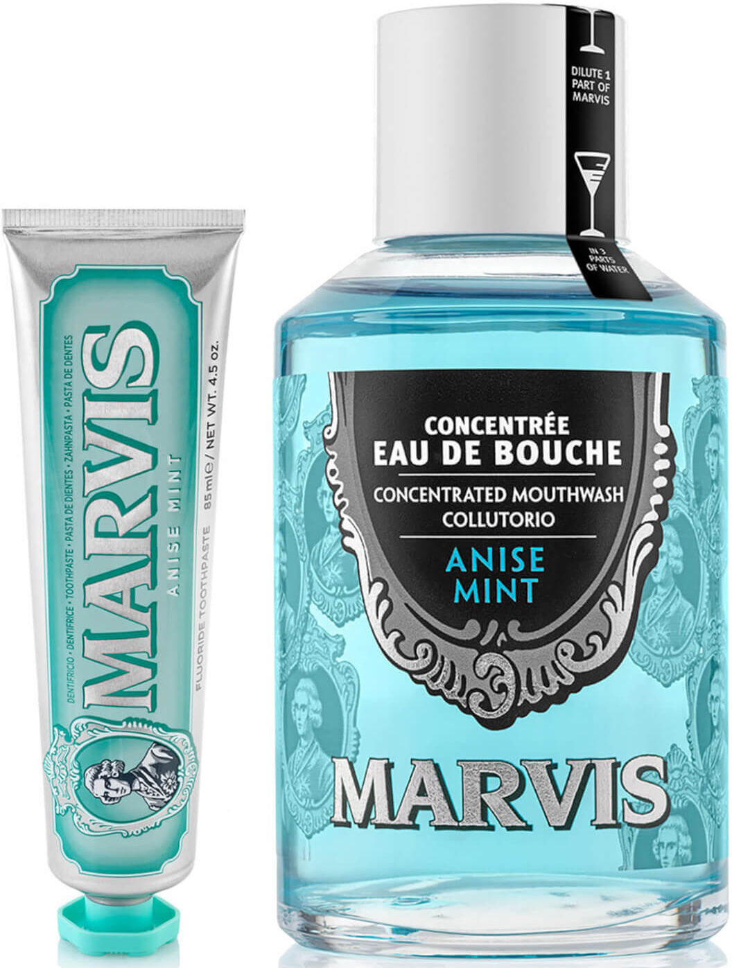 Marvis Aniseed Mint Toothpaste and Mouthwash Bundle