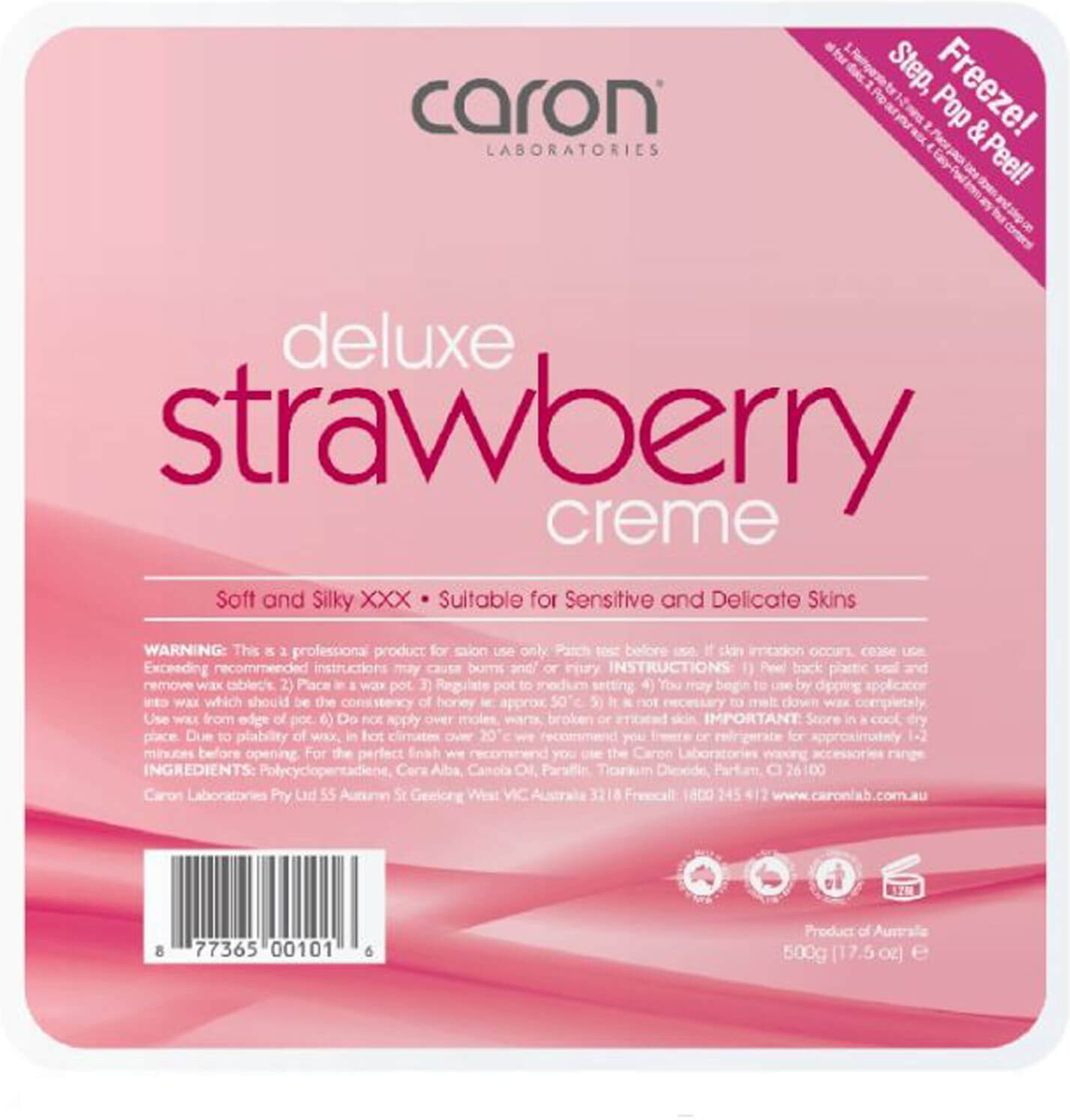 Caron Strawberry Creme Hard Wax Pallet Tray 500g