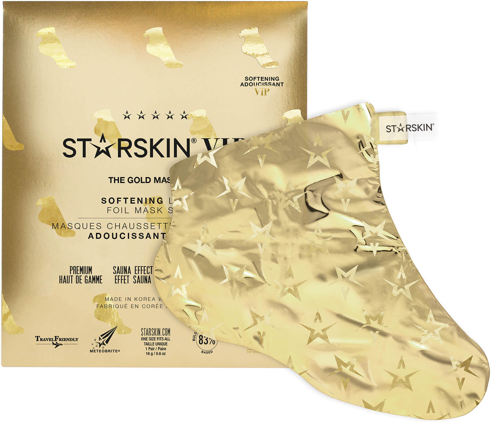 STARSKIN VIP The Gold Mask Foot Softening Luxury Foil Mask Socks