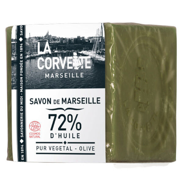 La Corvette Marseille Cube de Savon de Marseille Olive Filmé 500g