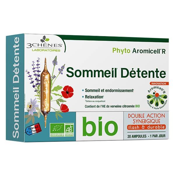 Les 3 Chênes Phyto Aromicell'R Sommeil Détente Bio 20 ampoules