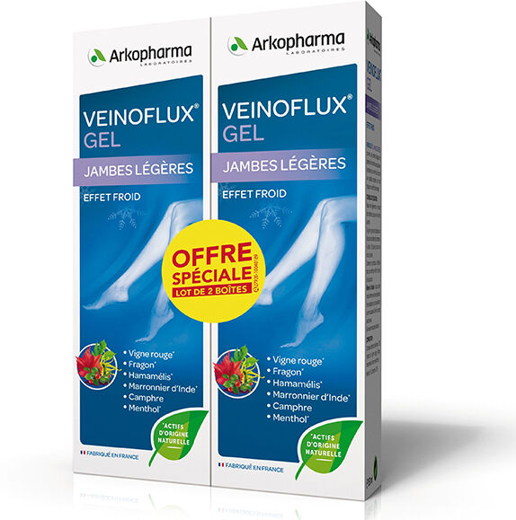 Arkopharma Veinoflux Gel Jambes Légères Effet Froid Lot de 2 x 150ml