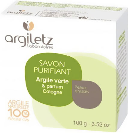 Argiletz Savon Naturel Purifiant Argile Verte Parfum Cologne 100g