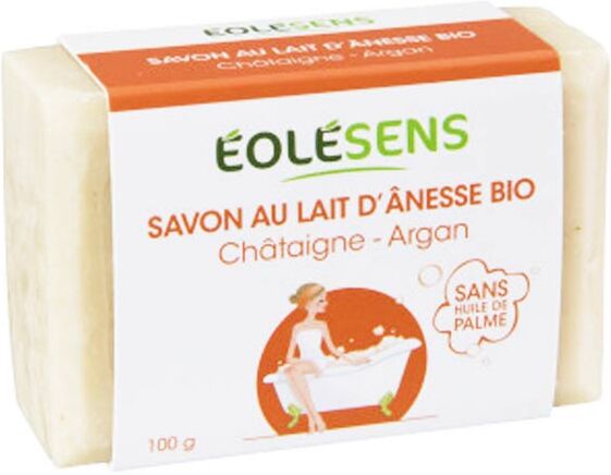 Eolésens Savon au Lait d'Anesse Bio Châtaigne et Argan 100g