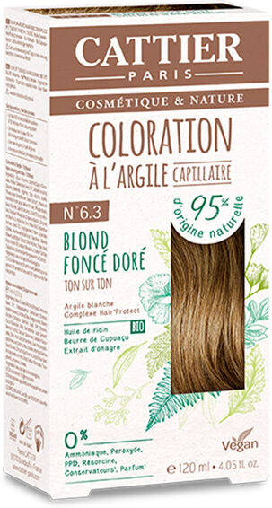 Cattier Coloration Ton sur Ton Blond Foncé Doré 6.3 120ml