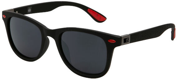 Loubsol Homme Lunettes de Soleil Noir et Rouge Verres Fumés