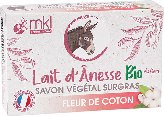 MKL Green Nature MKL Savon Lait d'Ânesse Savon Végétal Fleur de Coton 100g