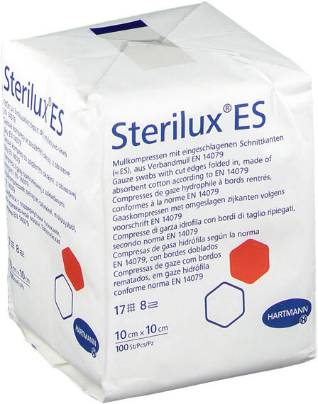 Hartmann Sterilux-ES Compresse de Gaze Hydrophile Non Stérile 8 Plis 17 Fils en Vrac 10 x 10cm 100 unités