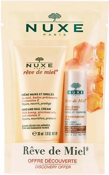 Nuxe Rêve de Miel Offre Découverte Crème Mains et Ongles 30ml et Stick à Lèvres 4g