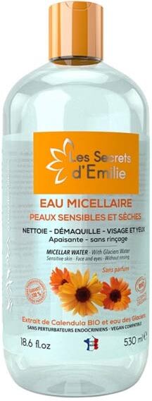 Les Secrets d'Emilie Eau Micellaire Bio Peaux Sensibles et Sèches Calendula 530ml