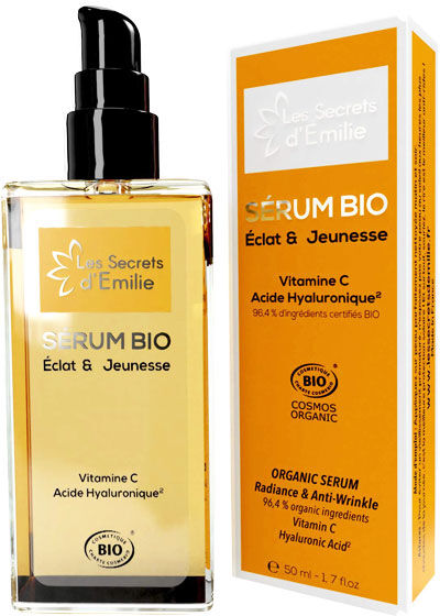 Les Secrets d'Emilie Sérum Eclat et Jeunesse Bio 50ml