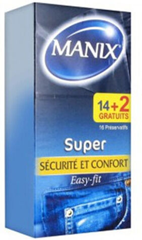 Manix Super Sécurité et Confort Easy-fit 14 + 2 préservatifs