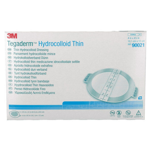 3M Tegaderm Hydrocolloid Thin Ovale Pansement 10x12cm 10 Unités