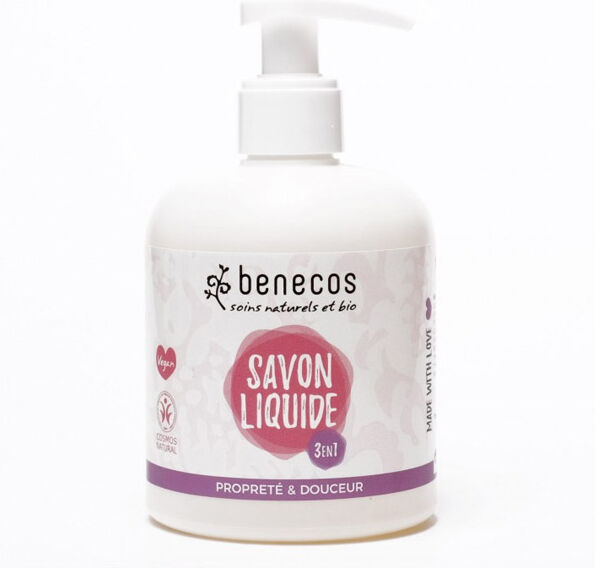 Benecos Savon Liquide Naturel Mains Visage Corps Douceur 3 en 1 300ml