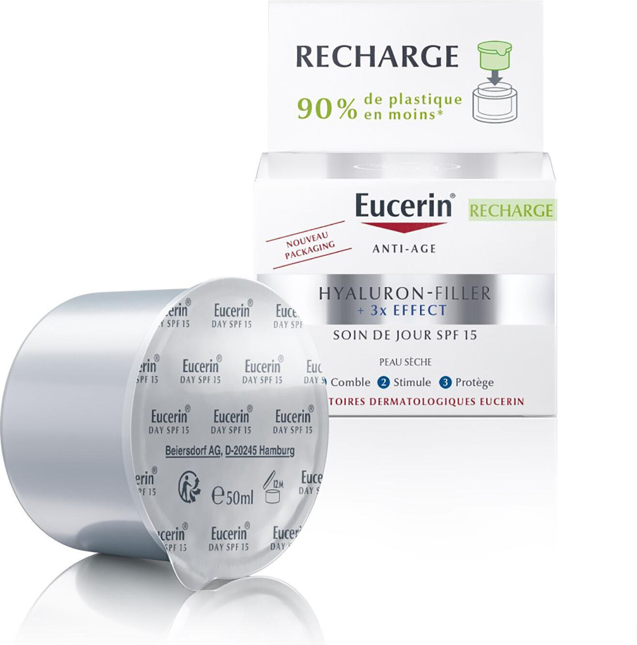 Eucerin Hyaluron Filler +3X Effect Soin Jour Recharge 50 ml