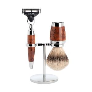 Mühle STYLO 3-teiliges Rasierset, Silberspitz Dachszupf, mit Gillette® Mach3® Rasur