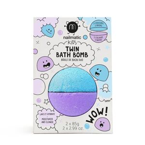 Nailmatic Kids Twin Bath Bomb Blå/Violet dobbelt badebombe til børn 170g