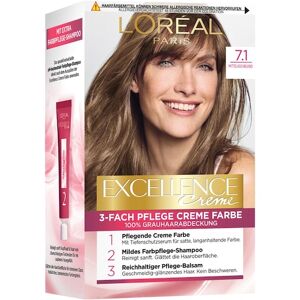 L’Oréal Paris Indsamling Excellence 3-Fold Care Cream Color 7.1 Medium askeblond