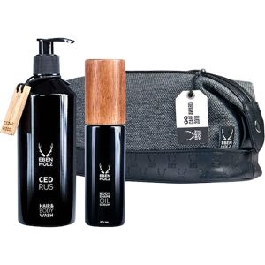 Ebenholz skincare Hårpleje Kropspleje Gavesæt Cedrus Hair & Body Wash 330 ml + Bodyshape Oil Serum 90 ml + Toilet Bag