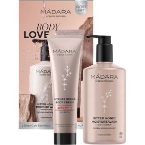 MÁDARA Kropspleje Hudrensning Gavesæt BITTER HONEY Moisture Wash 500 ml +  Intense Repair Body Cream 150 ml