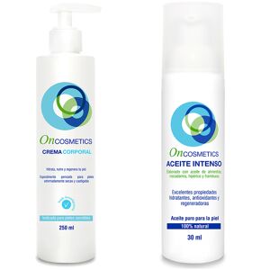 Pack Aceite oncológico Oncosmetics Reparador intensivo zonas delicadas 30ml + Crema corporal oncológica Oncosmetics Dermoprotectora hidratante 250ml: Línea cosmética para personas en tratamiento oncológico