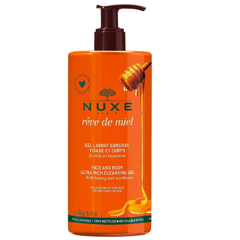 Nuxe Gel Limpiador Rêve de Miel Rostro y Cuerpo Altra-Rico con Miel 750mL