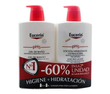 Eucerin Duplo Loción Hidratante Ultraligera 1L + Gel de Baño 1L