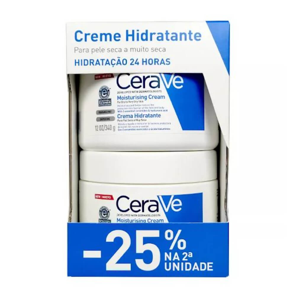 Cerave Duo Crema Hidratante Diaria 2x 340g con 25% de descuento en la 2ª unidad