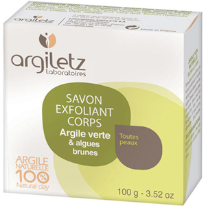 Argiletz Savon Naturel Exfoliant Argile Verte et Algues Brunes 100g - Publicité