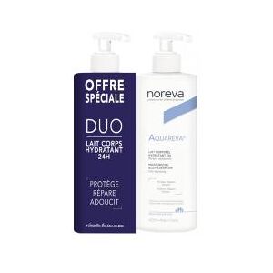 Noreva Aquareva Duo Lait Corporel Hydratant 24H 2 X 400 ml - Lot 2 x 400 ml