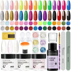 18 PC poudre acrylique avec 30 ML acrylique liquide lime à ongles décoration des ongles poudre manucure outils acrylique ongles Kit complet