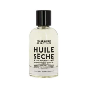 Compagnie de Provence La  Huile Sèche 100ml Karité Pour Corps, Visage et Cheveux Flacon en Verre Made in France - Publicité