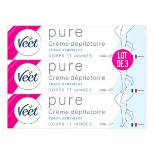 Veet Lot de 3 Crèmes Dépilatoire Minima Douceur Longue Durée Après Epilation Peaux Sensibles Tube 200ml (Lot de 3) - Publicité