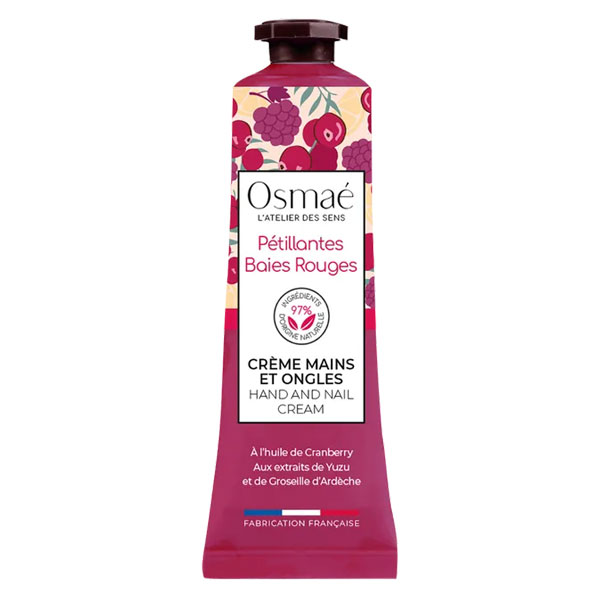 Osmaé Crème Mains Pétillante Baies Rouges 30ml